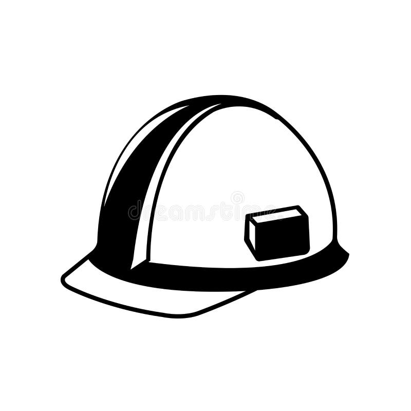 Head Protection Black Icon, Vector Illustration, Isolate on White