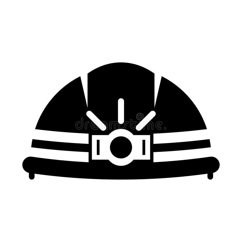 Head Protection Required Sign on White Background Stock Vector