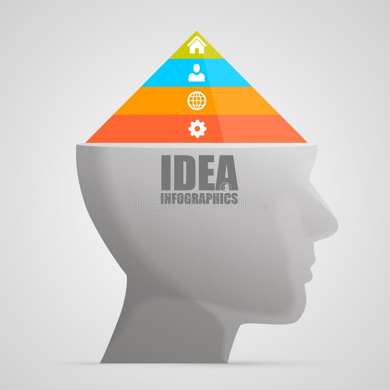 Head with a pyramid royalty free illustration