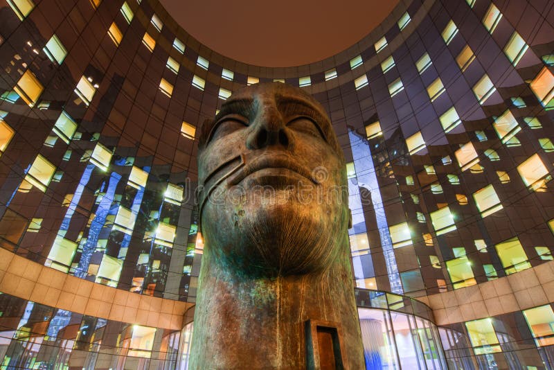 Head Sculpture in La Defense, Paris Editorial Stock Image Image of