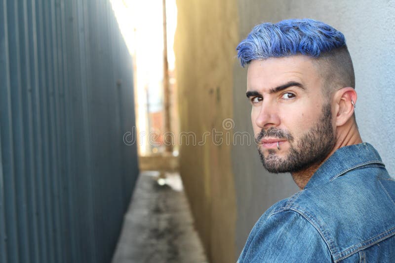 Blue-haired man portrait - wide 10