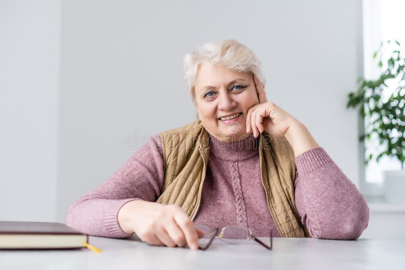 Head Shot of Old Woman Lady Stock Photo Image of beautiful, mature
