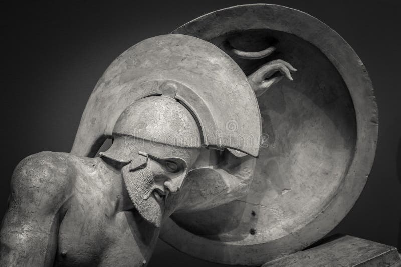 Head and Shoulders Detail of the Ancient Sculpture Stock Image Image