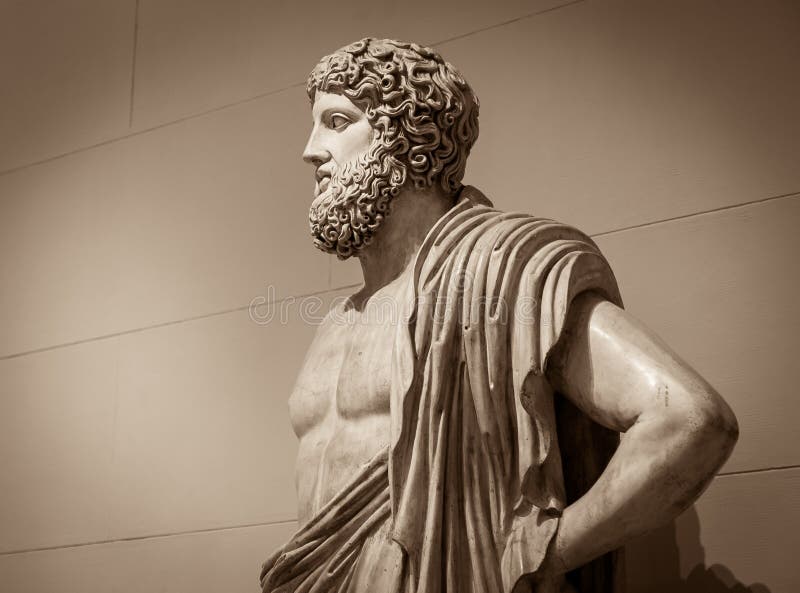 Head and Shoulders Detail of the Ancient Sculpture Stock Image Image