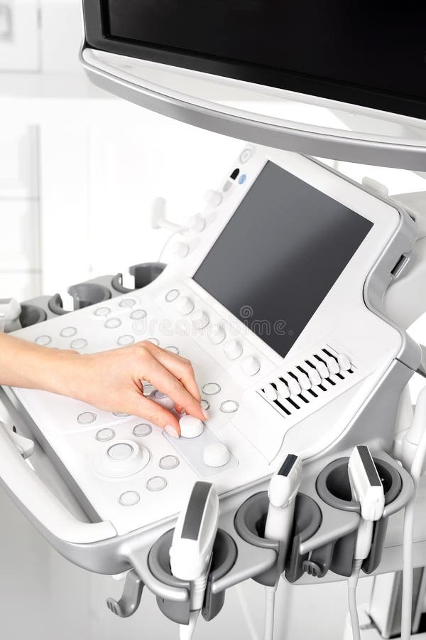 Head Sonogram, Medical Examination. Stock Photo Image of computer