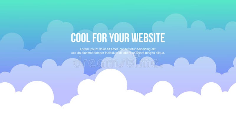 Header website cloud style design stock illustration