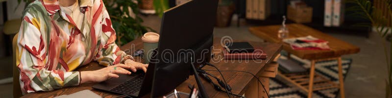 Woman Working On Computer In Office royalty free stock photography