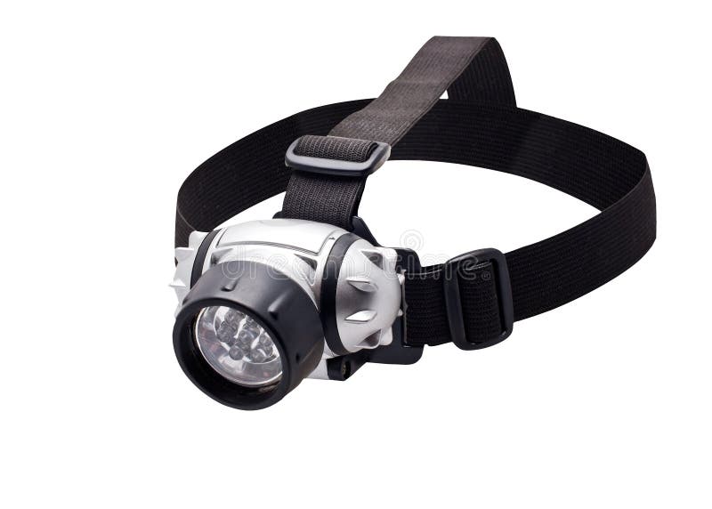 Headlamp flashlight stock photo. Image of spotlight, isolated 15701540
