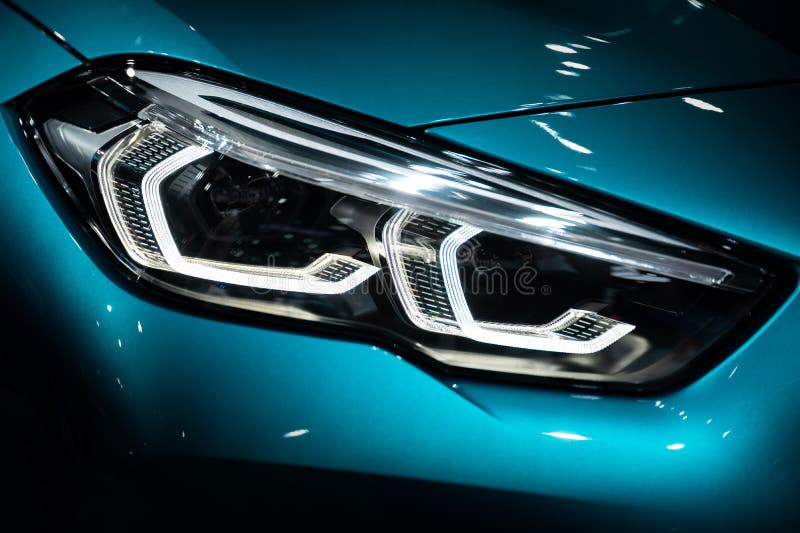 Car Headlight Lamp of New Modern Car Stock Photo Image of color