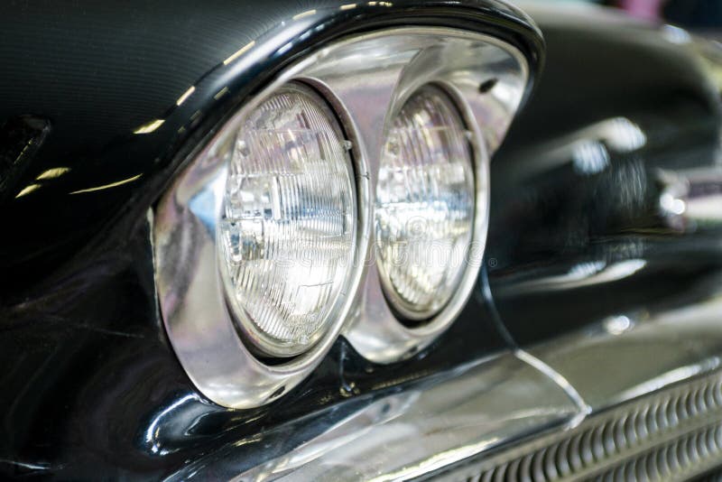 Headlight Lamp Vintage Car. Headlight Lamp Vintage Classic Car Stock