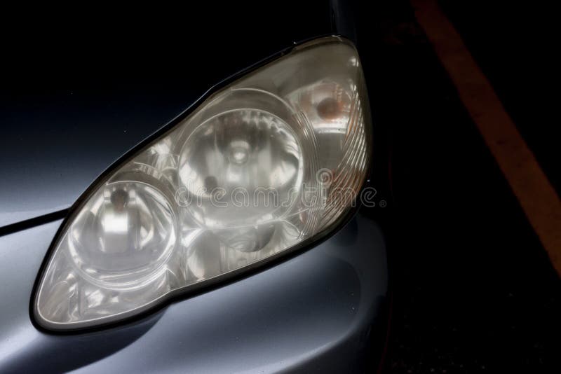 Headlights of car