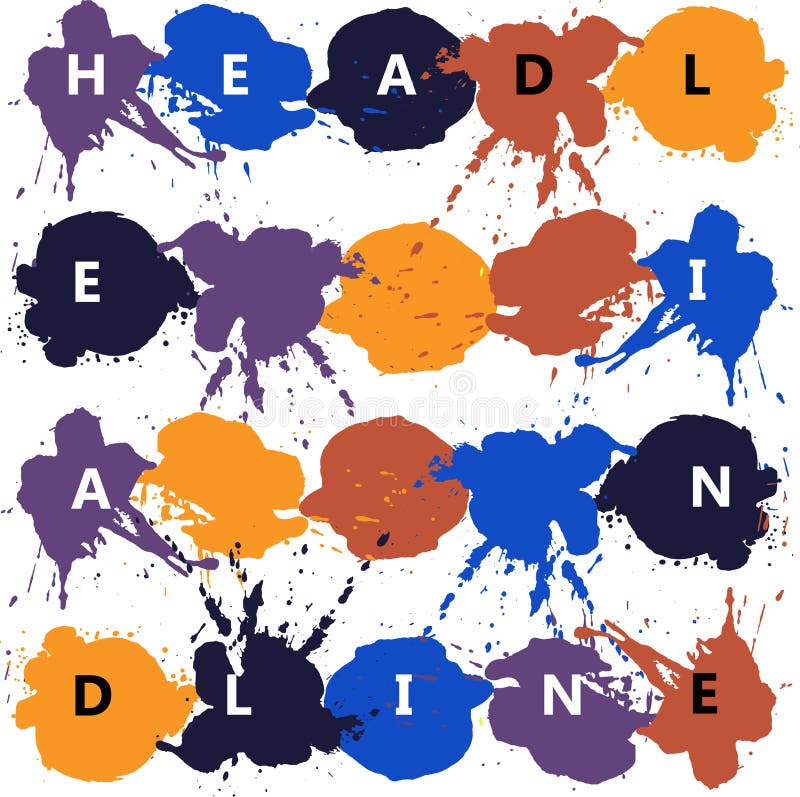 Headline with color splash stock illustration. Illustration of artistic