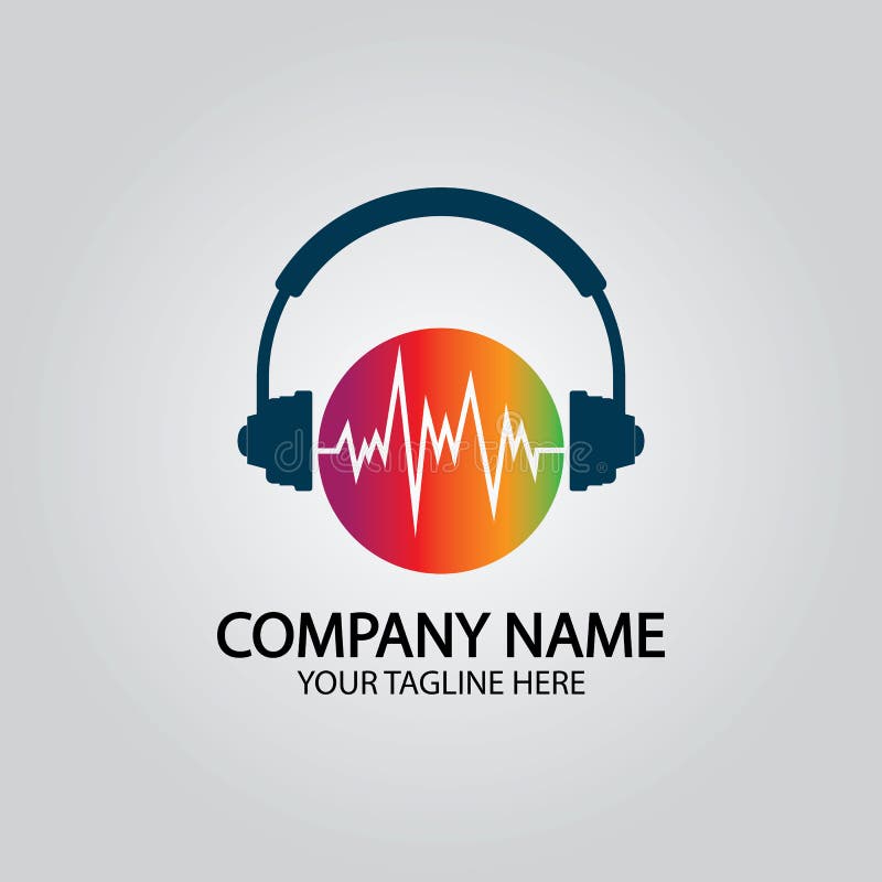 Headphone DJ, Music Studio Recording, Soundwave Logo Design Inspiration