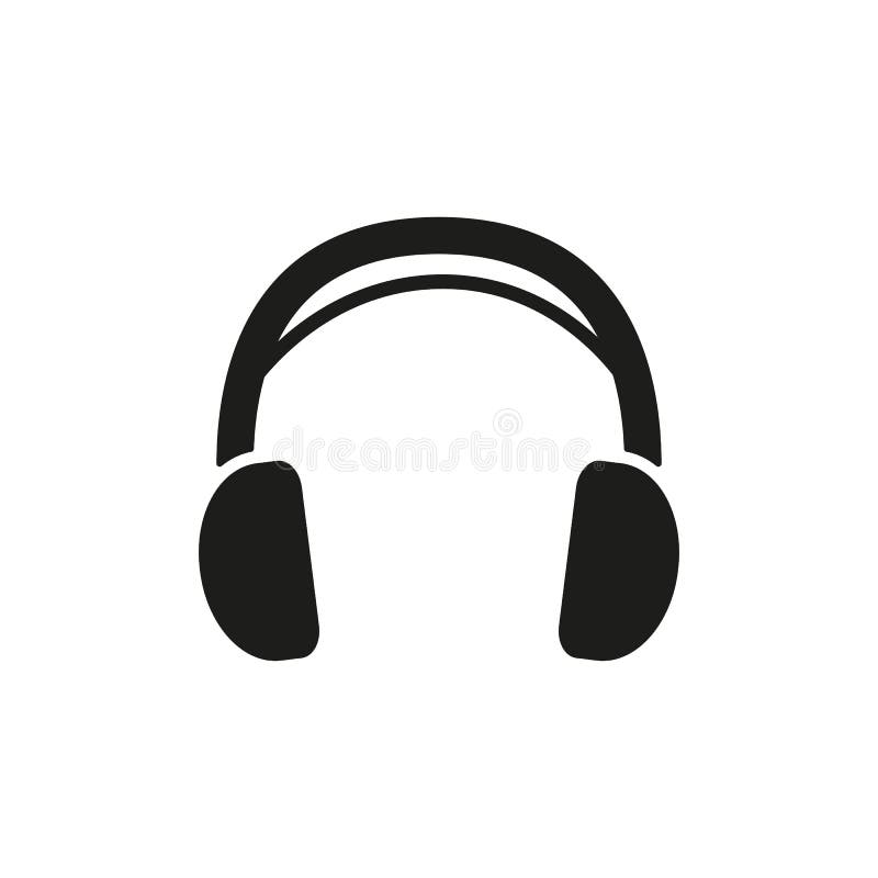 The Headphone Icon. Sound Symbol. Flat Stock Vector Illustration of