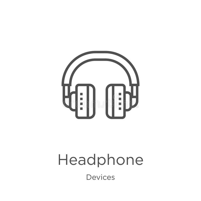 Headphone Icon Vector from Computer Interface Collection. Thin Line
