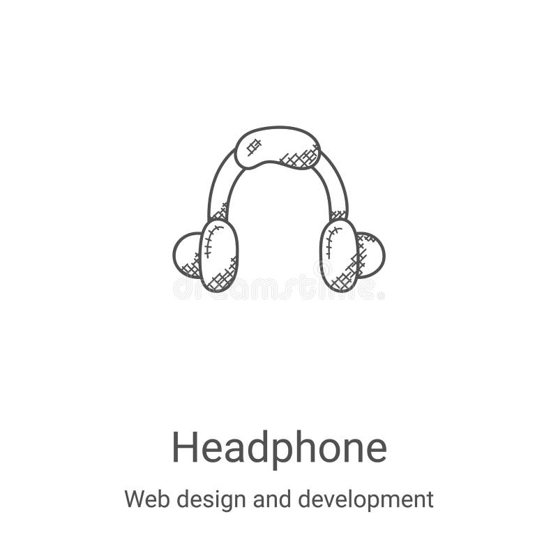 Headphone Icon Vector from  Design and Development Collection. Thin