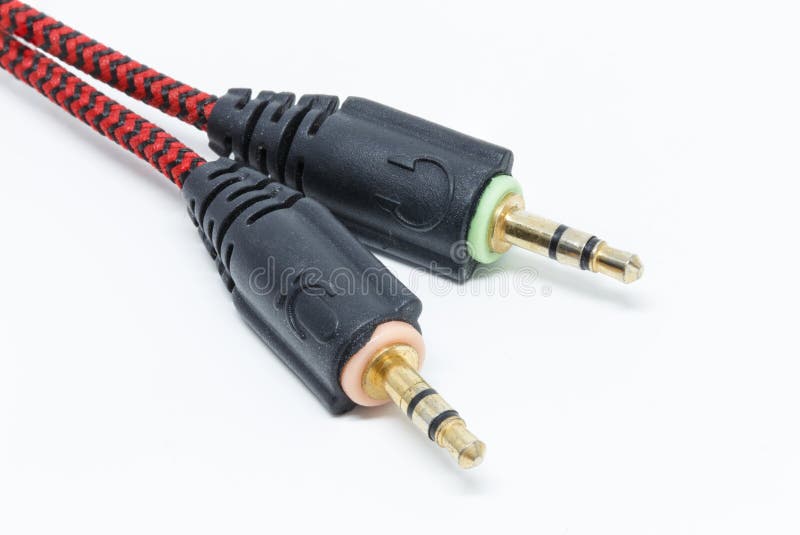 Headphone jack On a white background stock photos