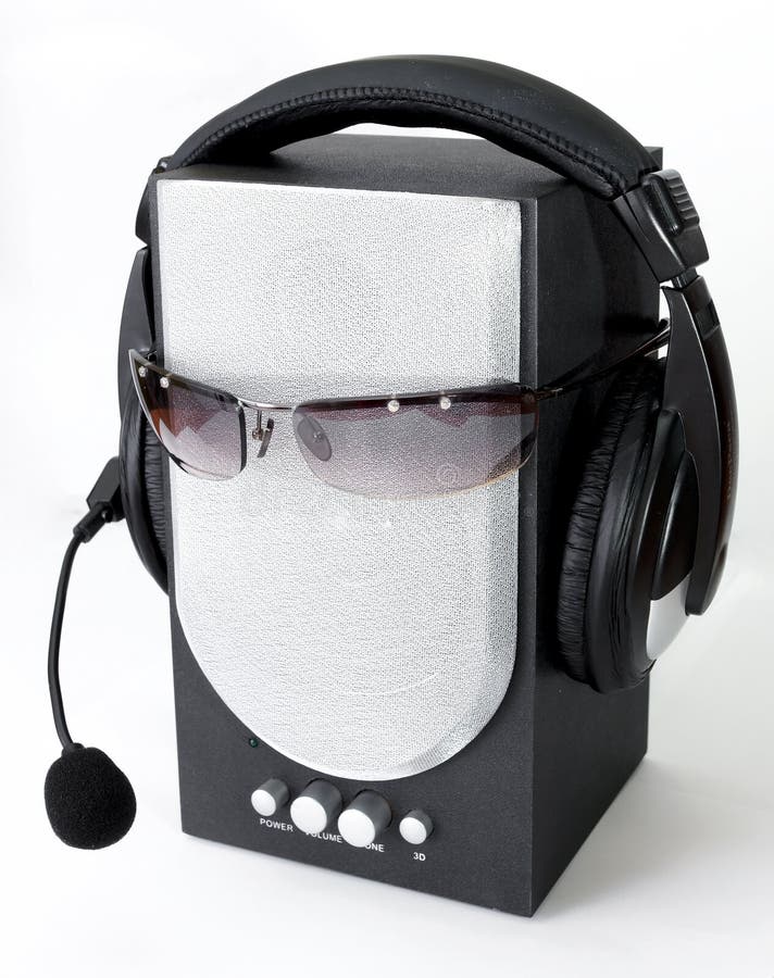 Headphone and loudspeaker stock photo. Image of radio 11916158