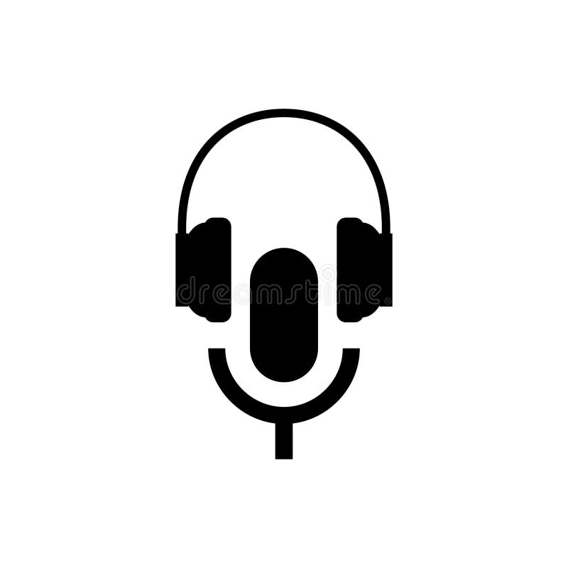 Headphone and microphone stock illustration. Illustration of scene