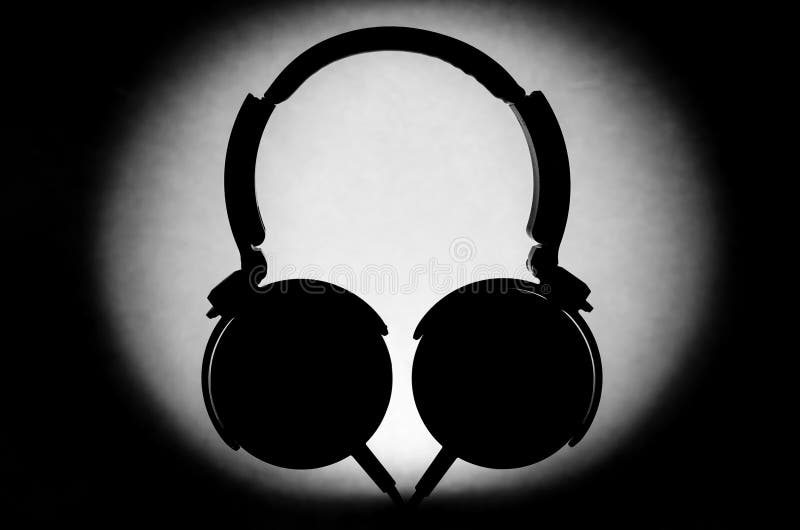 Headphone Silhouette stock photo. Image of entertainment 31734862