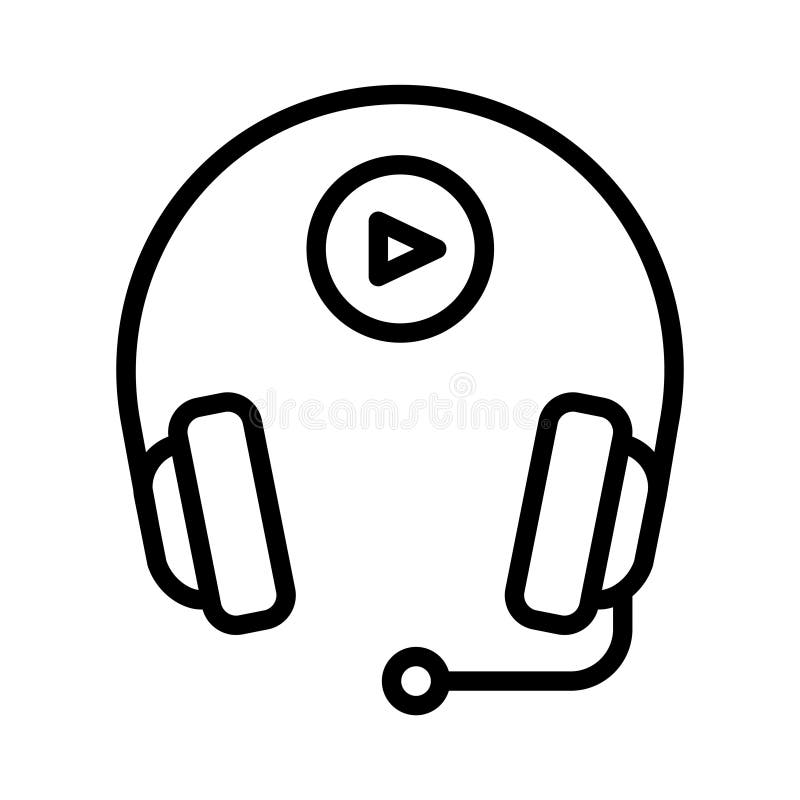 Headphone Thin Color Line Icon Stock Illustration Illustration of