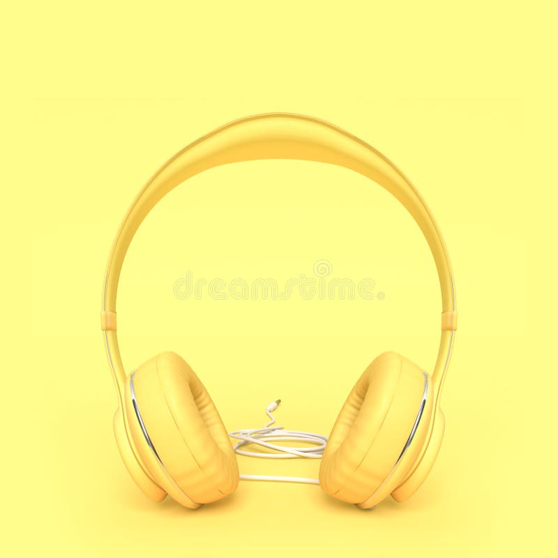 Headphone Yellow Circle Icon Stock Vector Illustration of shadow