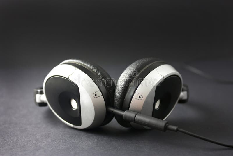 Headphones on black stock image. Image of protect, dark 11662603