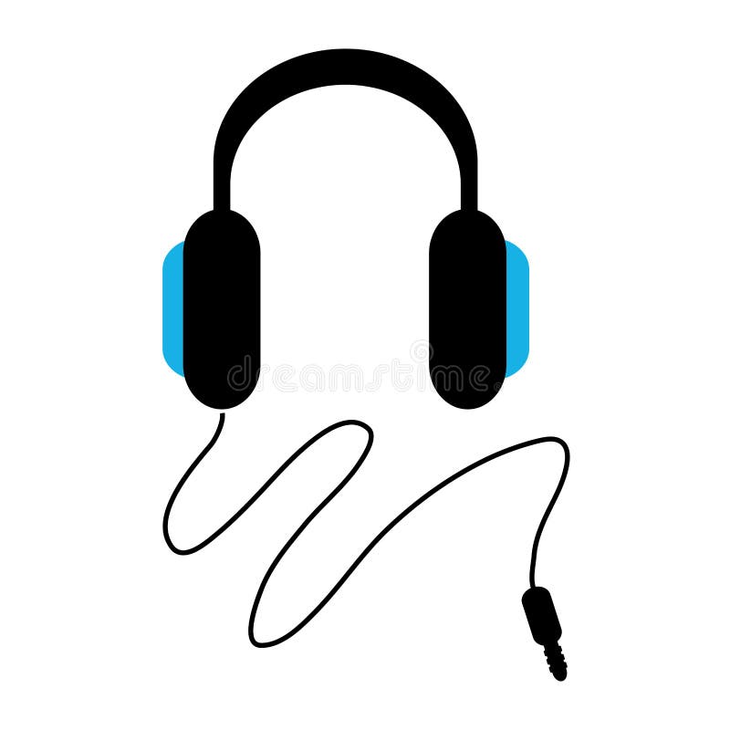 Headphones with cord stock illustration. Illustration of studio 73286558