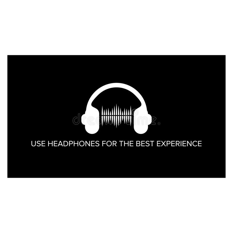 Headphones Experience Intro Symbol Design Stock Vector Illustration