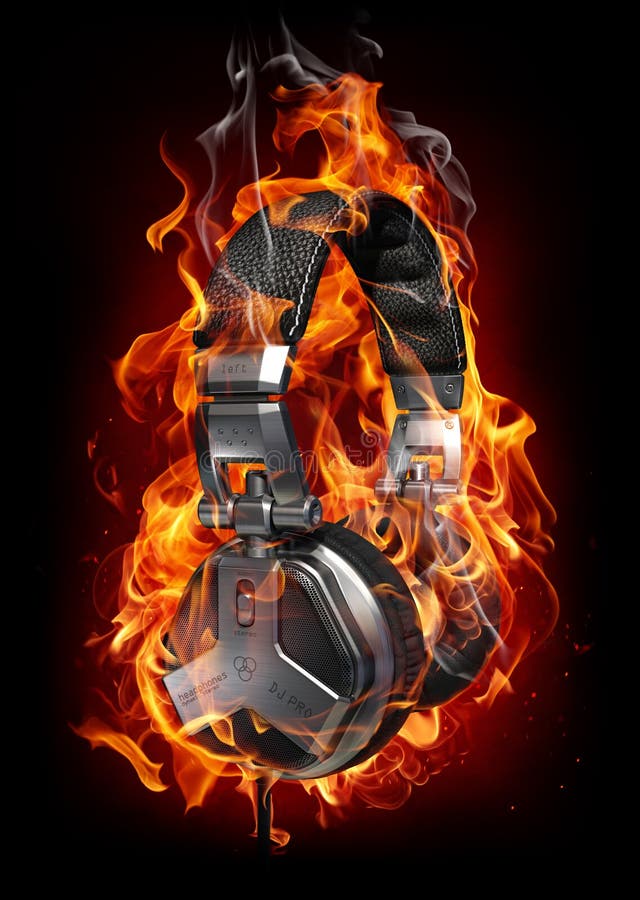 Headphones in fire