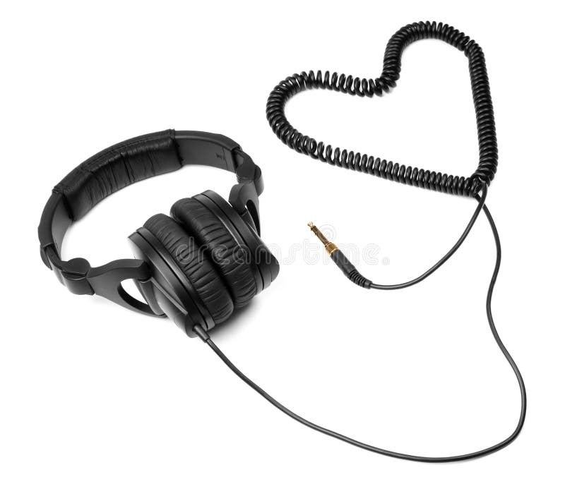 Headphones with Heart Inside Stock Image Image of color
