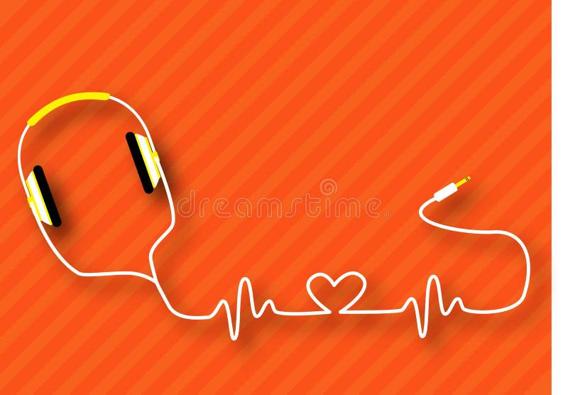 Headphones heart stock vector. Illustration of abstract 42241708