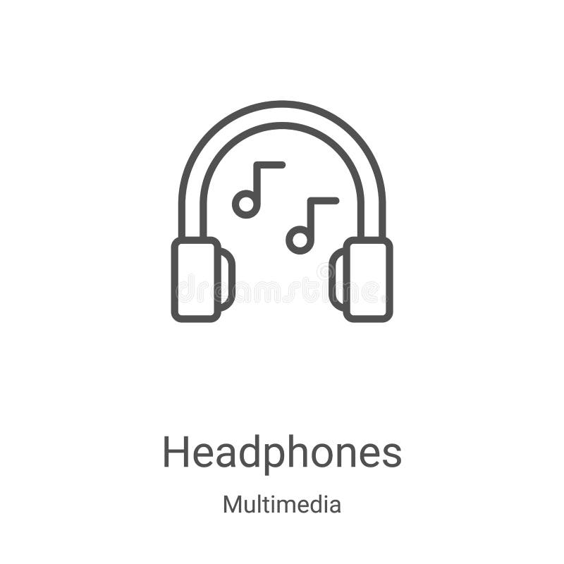 Headphones Icon Vector from Amusement Collection. Thin Line Headphones