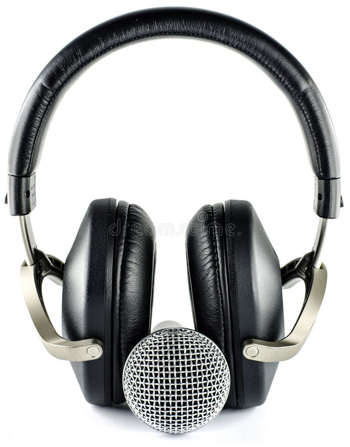 Headphones and Microphone stock photo. Image of retro 31744854