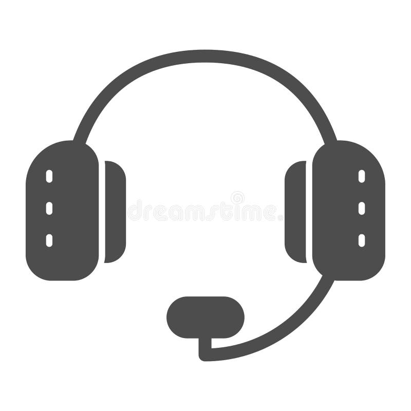 Headphones with Microphone Line Icon. Headset Vector Illustration