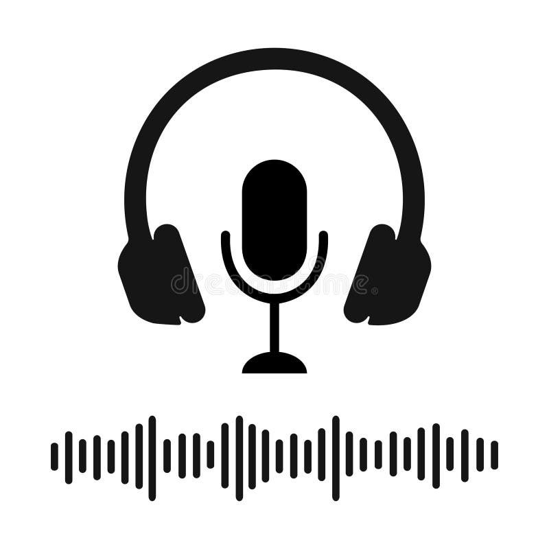 Headphones Microphone And Sound Wave Icons Online Radio Concert