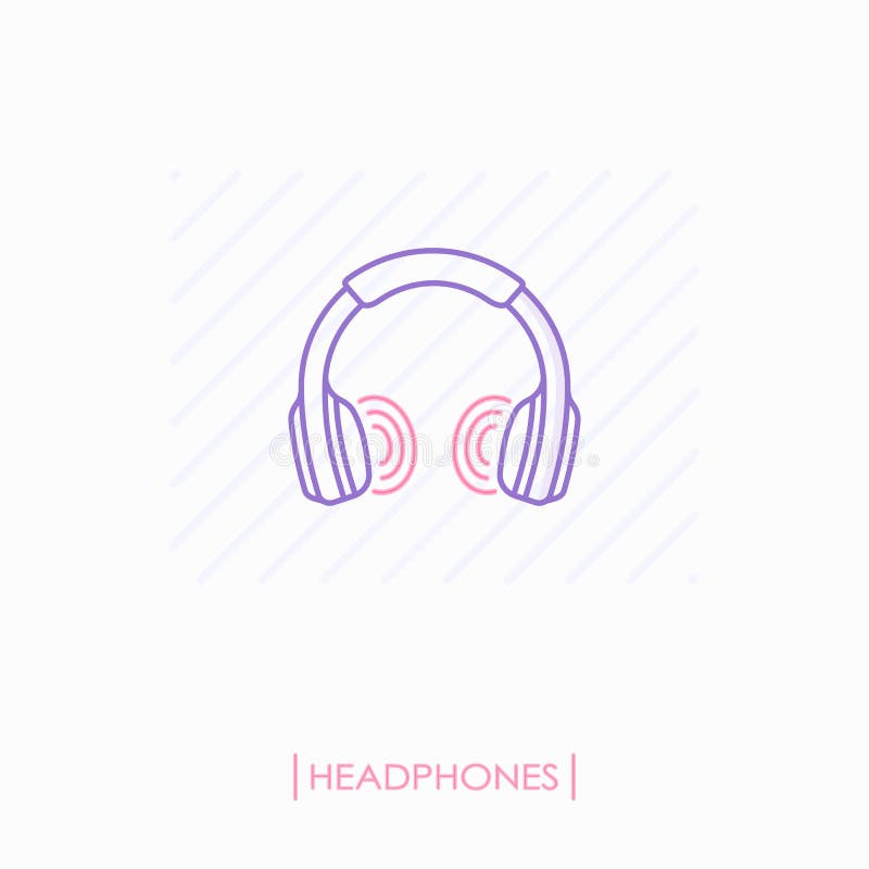 Headphones Outline stock vector. Illustration of tunes - 699628