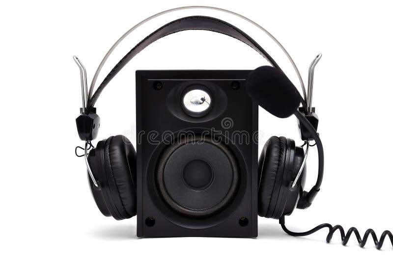 Headphones and speakers stock photo. Image of three, volume 23151974