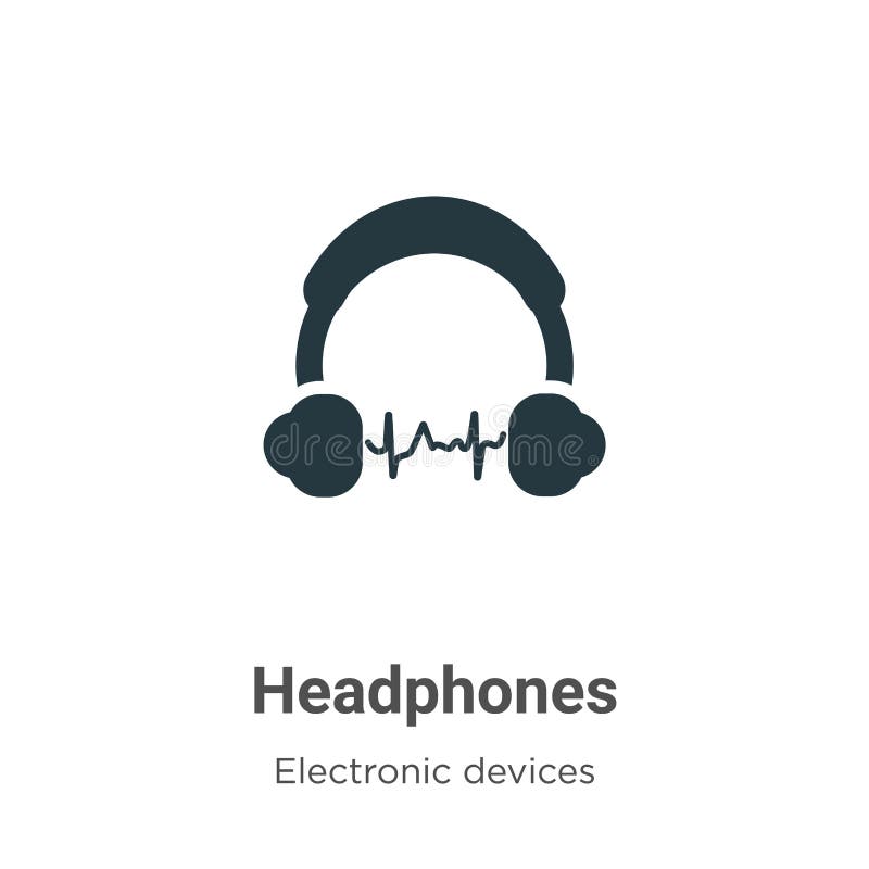 Headphones Vector Icon on White Background. Flat Vector Headphones Icon