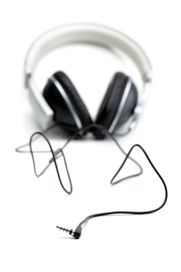 Headphones with wire stock image. Image of black, electrical 55110453