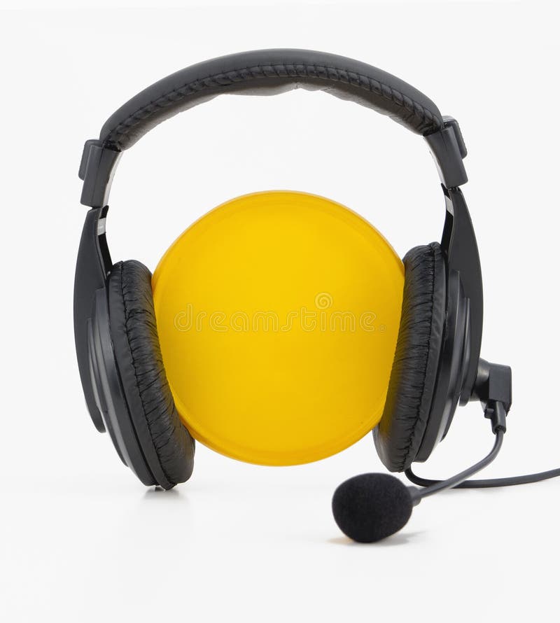 Headphones yellow circle stock image. Image of bass, audio 26877607