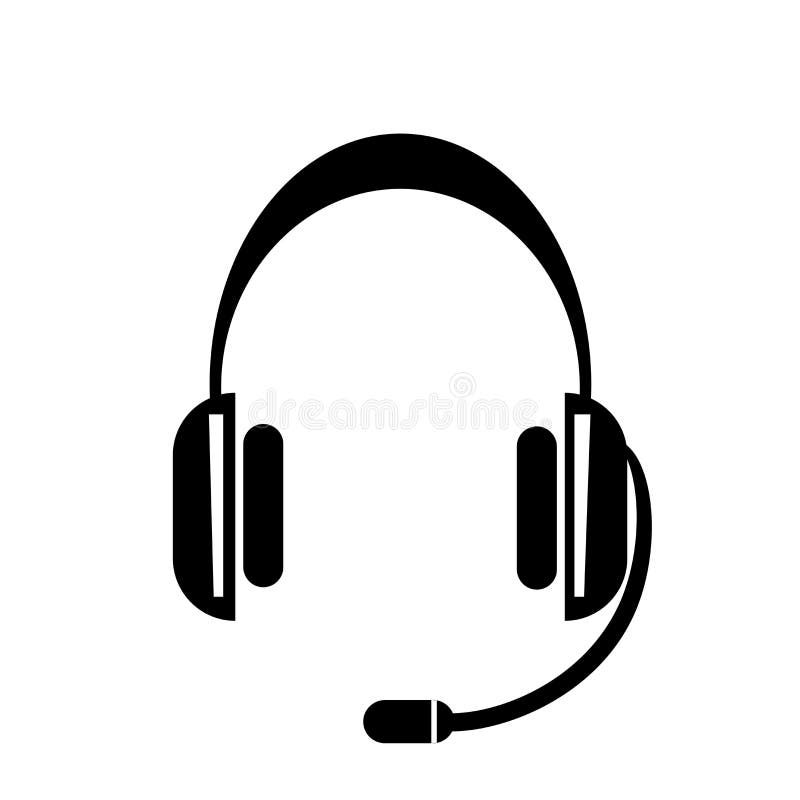 Headset Icon Vector Isolated on White Background, Headset Sign , Black