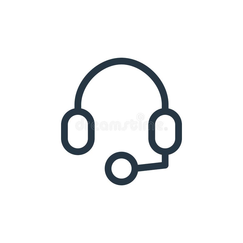 Headset Icon Vector from Media Concept. Thin Line Illustration of