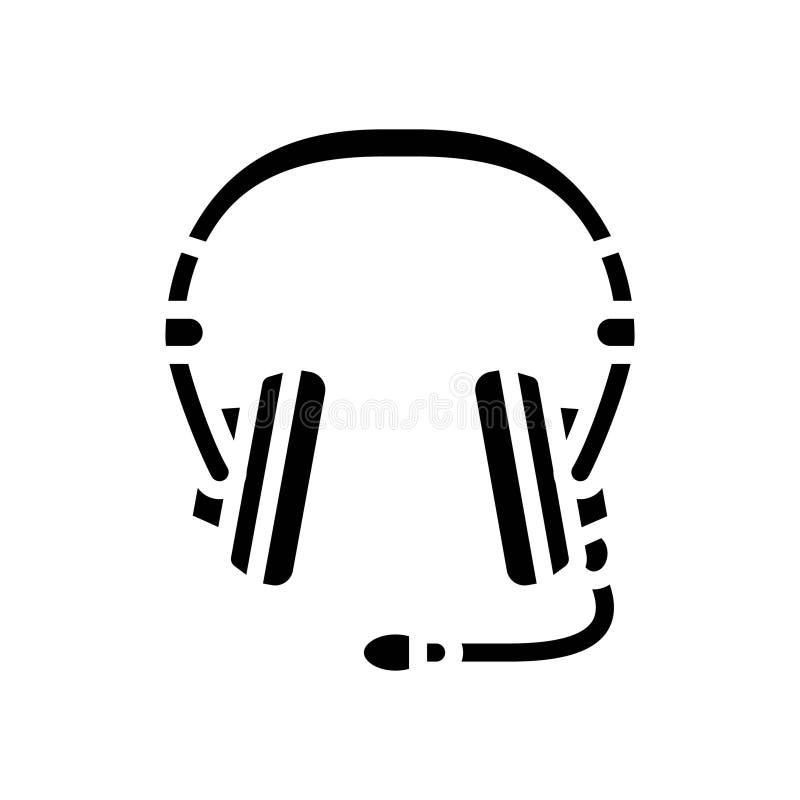 Headset microphone hybrid work glyph icon vector illustration royalty free illustration