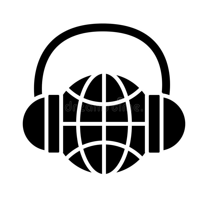 Headset with sphere browser call center service silhouette style icon vector illustration