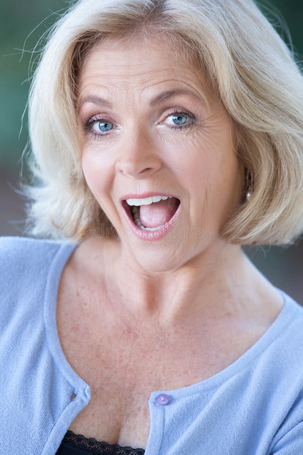 Beautiful Blonde Middle Aged Woman Stock Photo - Image of 