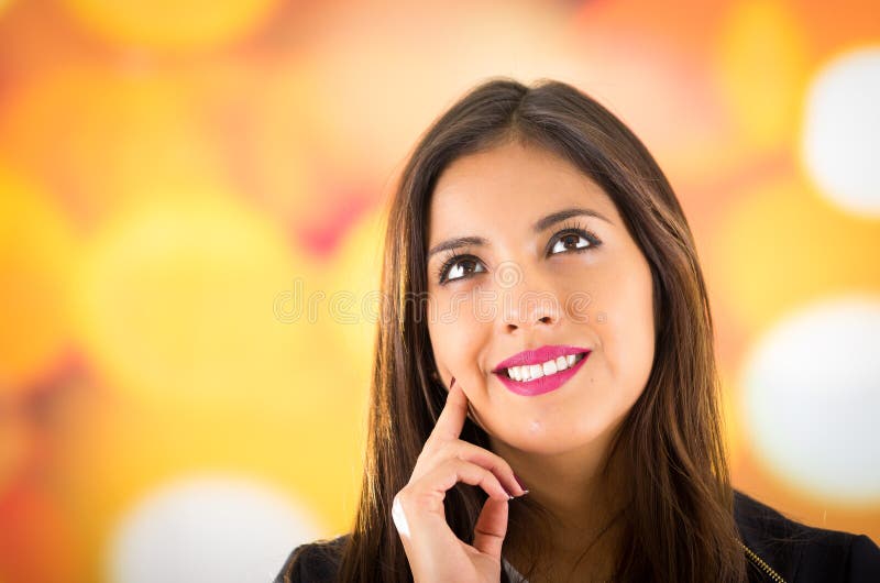 Headshot Attractive Brunette Posing Naturally Beauiful Smile White