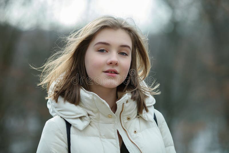 Headshot of Beautiful Young Natural Looking Blonde Woman Posing on the ...