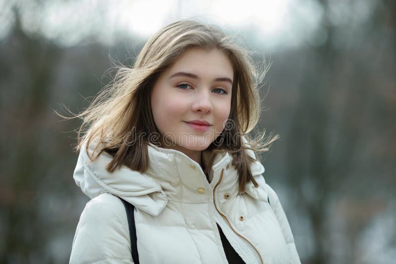 Headshot of Beautiful Young Natural Looking Blonde Woman Posing on the ...