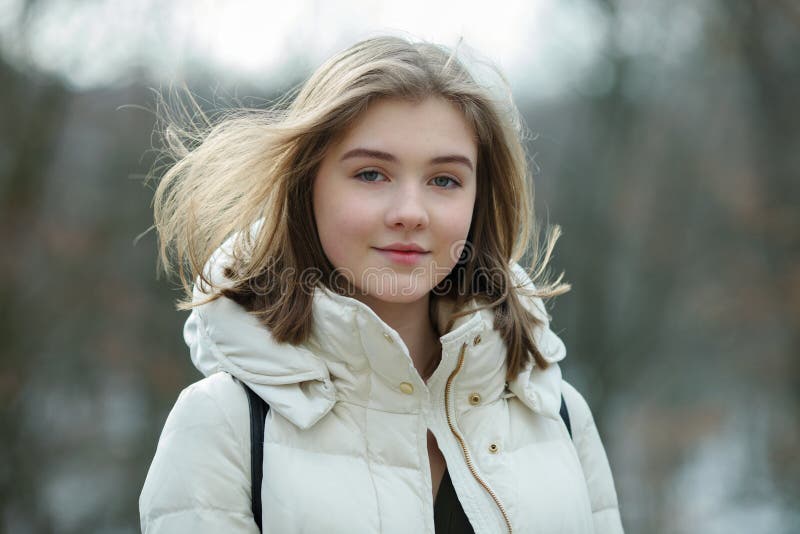 Headshot of Beautiful Young Natural Looking Blonde Woman Posing on the ...